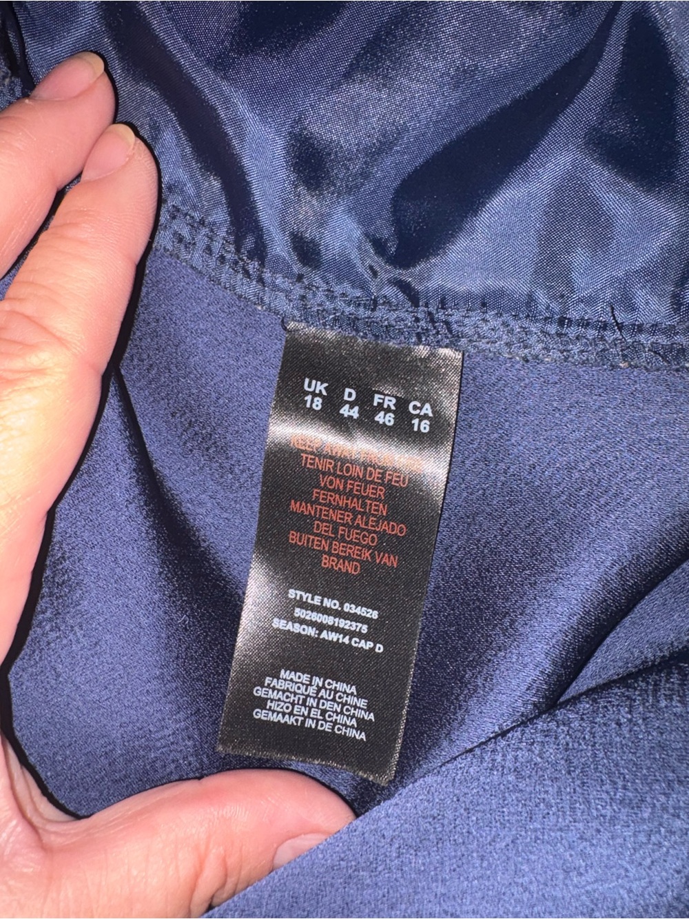 Plus Size Navy Drawstring Trousers - Picture 5 of 5